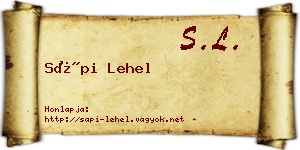 Sápi Lehel névjegykártya